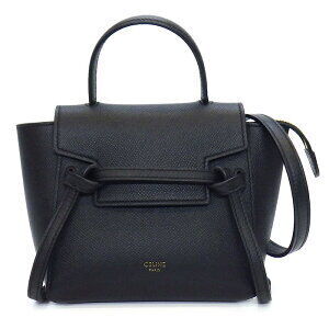 Celine Pico Shoulder Bag Belt Black Calfskin